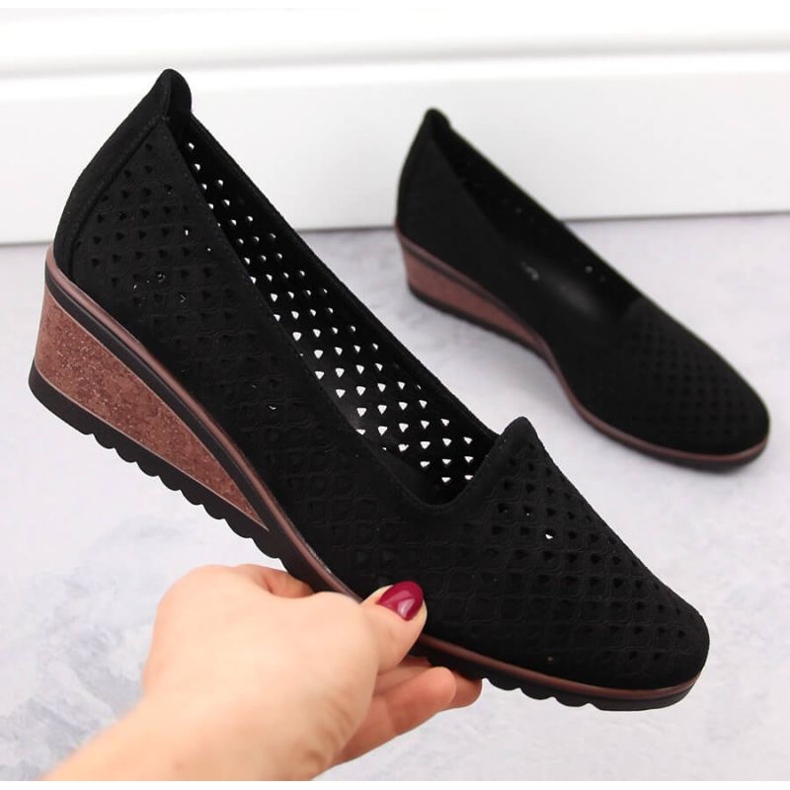 Potocki W WOL206 fekete velúr ékcipő