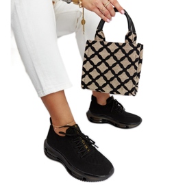 Fekete platform tornacipő Goe JJ2N4080