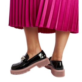 Fekete bőr mokaszin Goe LL2N4039