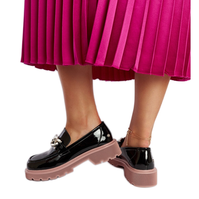 Fekete bőr mokaszin Goe LL2N4039