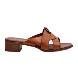 Zazoo 40236 női bőr papucs alacsony sarkú barna Zazoo 40236 női bőr papucs alacsony sarkú barna