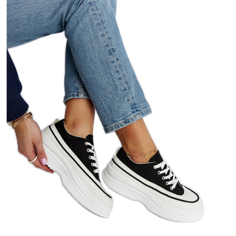 Fekete Plesio platform tornacipő