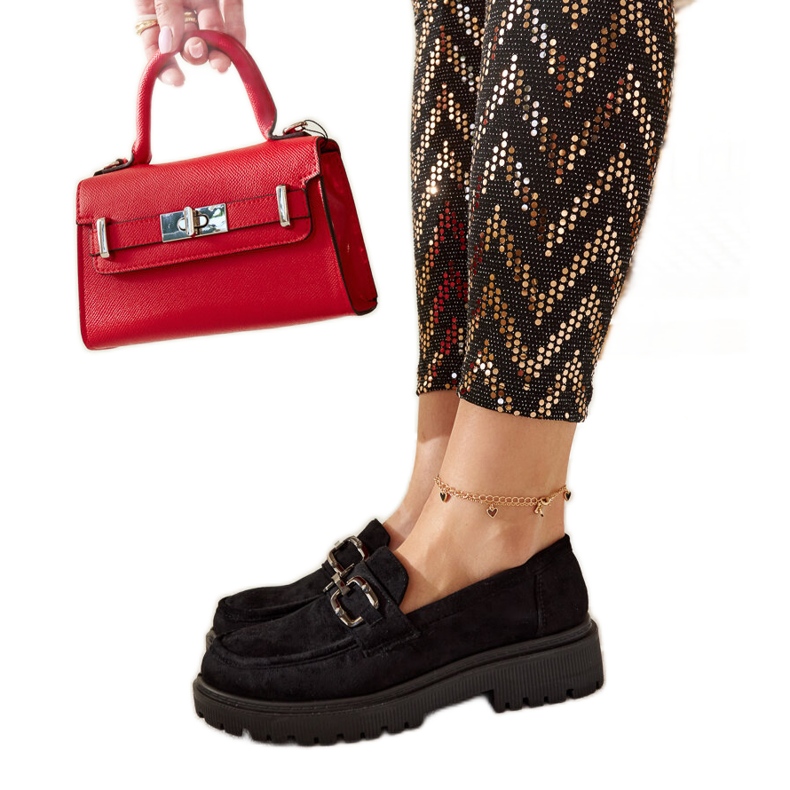 Fekete velúr naplopók Springs csattal