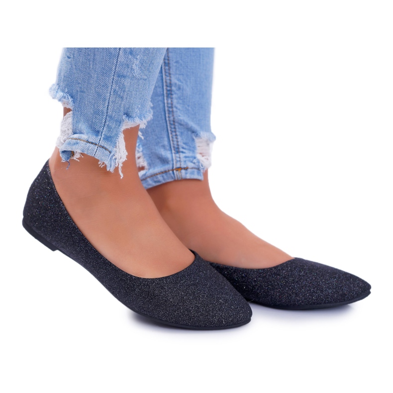 Seastar Női balerinák csillogó fekete Fifi