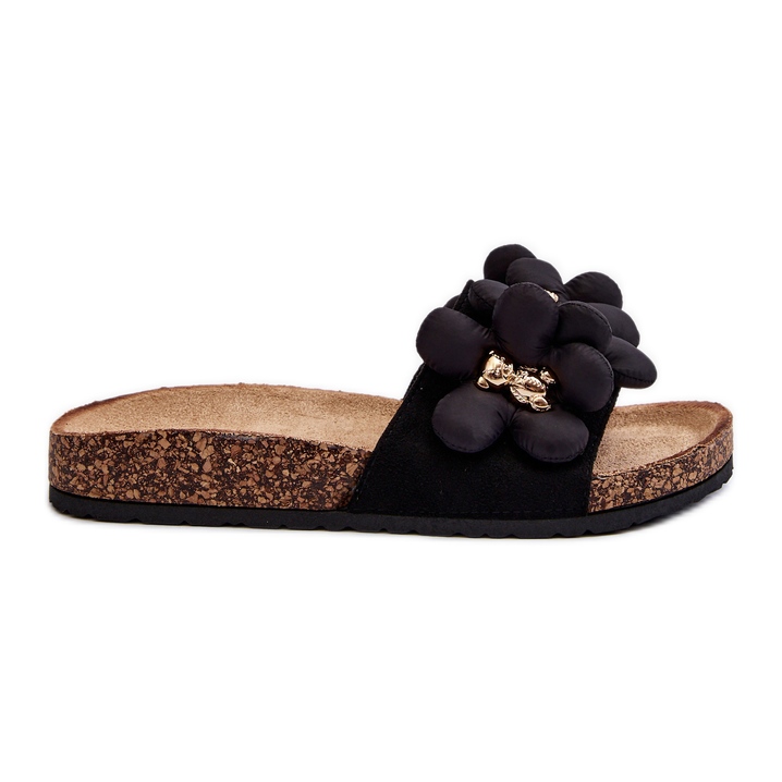 Női papucsok fekete Bunlia díszítéssel