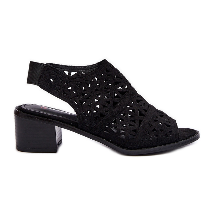 Áttört magassarkú szandál Fekete Serapina