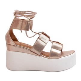 Női Helavi arany nyakkendős szandál aranysárga Női Helavi arany nyakkendős szandál aranysárga