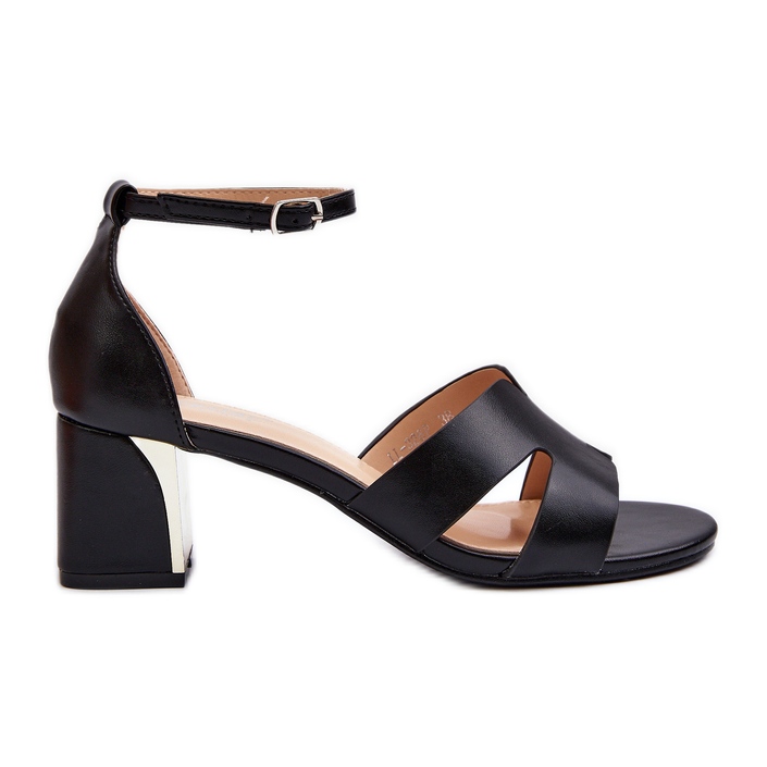 Női blokk magassarkú szandál fekete Irivana