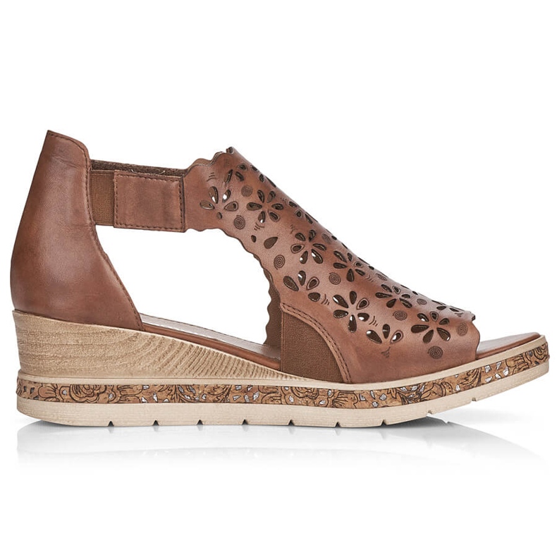 Bőr kényelmes női ékszandál, barna, Remonte D3056-24