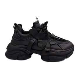 Fekete Windamella női tornacipő vaskos talppal Fekete Windamella női tornacipő vaskos talppal