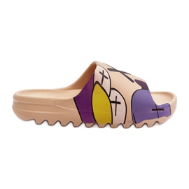 Gumi papucs Sötétbézs Monsters Printtel Gumi papucs Sötétbézs Monsters Printtel