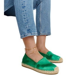 Zöld, fényes espadrillák Caithlin platformmal