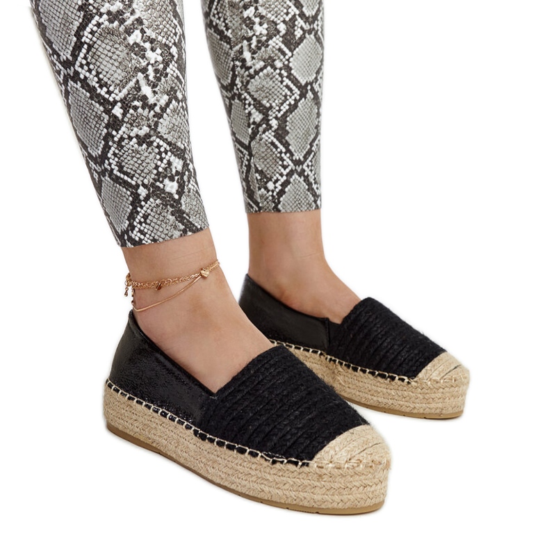 Fekete Danica platform espadrillák