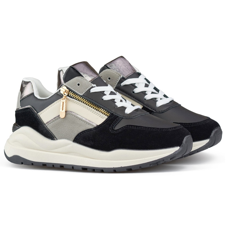 Női alkalmi sportcipő, fekete tornacipő