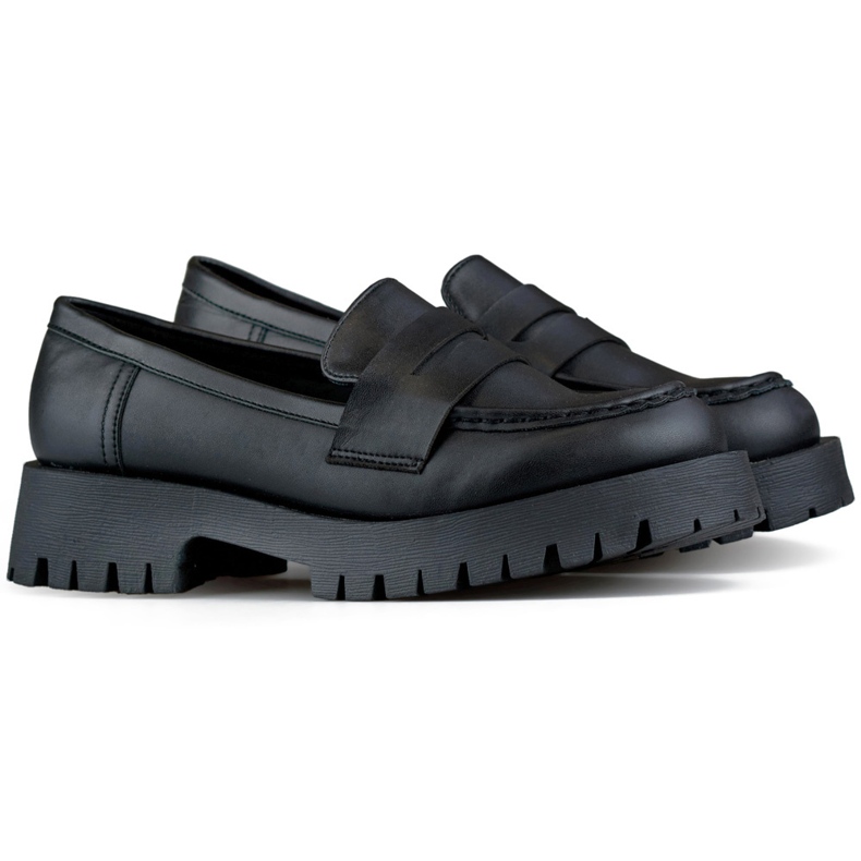 Mocasins Fekete női cipó eco-bőrből