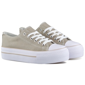 Szürke női tornacipő vastag talppal Szürke női tornacipő vastag talppal