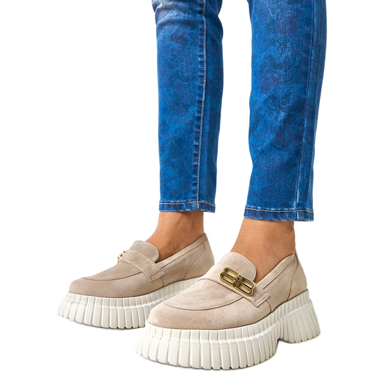 Karino bézs velúr cipő