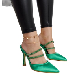 Zöld, magas sarkú papucs a Raffaelina-tól