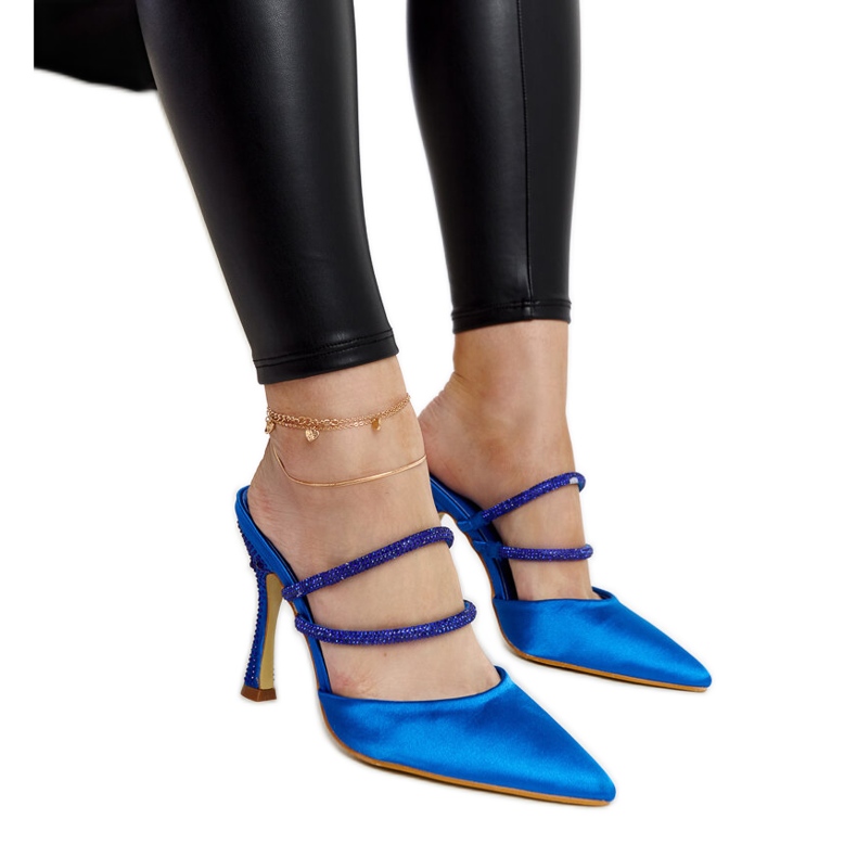 Kék magas sarkú papucs a Raffaelina-tól