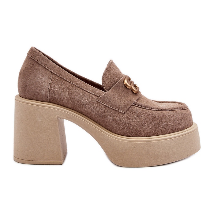 Zazoo 20170 női velúr cipő magas sarkon, bézs