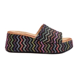 Női fekete Vanarila Wedge Flip-Flops