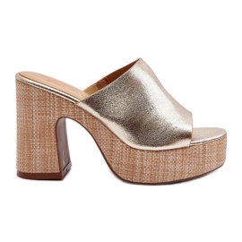 Női magassarkú szandál, arany, Siobhan aranysárga