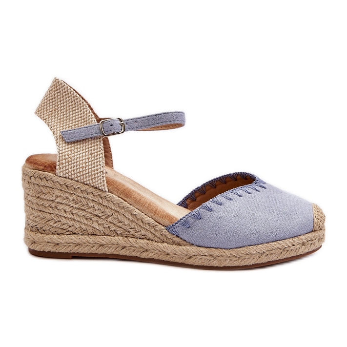 Kék Raylin Velúr Espadrille Wedge szandál zsinórral