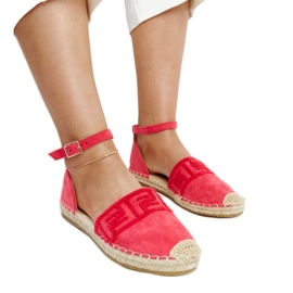 Sötét rózsaszín espadrillák dekoratív Sonja hímzéssel