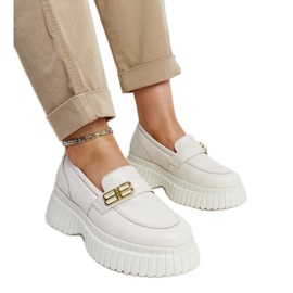 Világos bézs bőrcipő, Karino mokaszin Világos bézs bőrcipő, Karino mokaszin