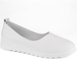 Fehér női bőr bebújós cipő Filippo DP6163