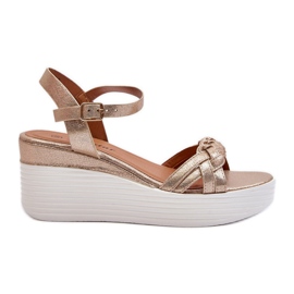 Esinna Gold Wedge szandál aranysárga