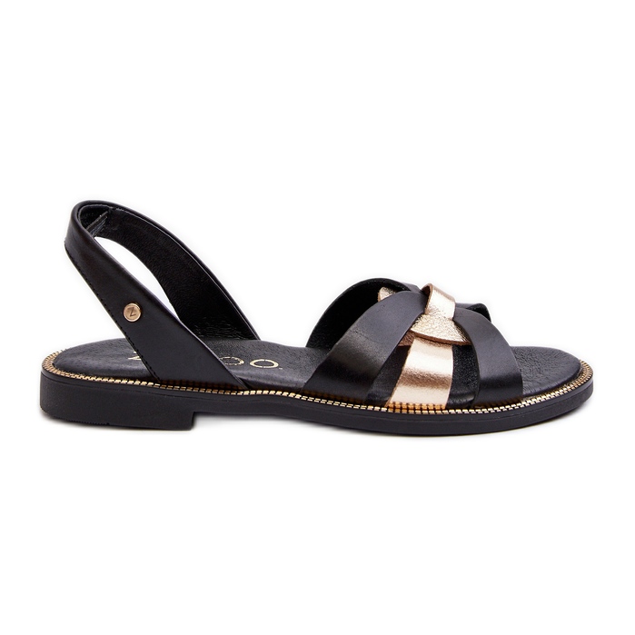 Zazoo 40382 női bőr szandál fekete