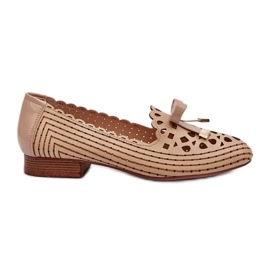 Jezzi Bézs női áttört balerinák masnival Nestavia