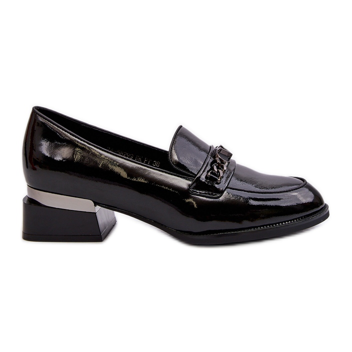 Vinceza Női lakkbőr alacsony sarkú cipő fekete Albreide