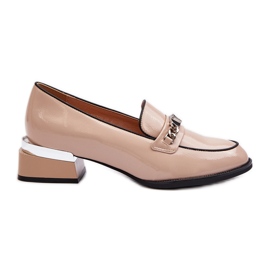 Vinceza Női Patent alacsony sarkú cipő Bézs Albreide