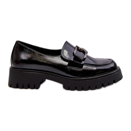 Vinceza Női lakkbőr mokaszin fekete Santtes