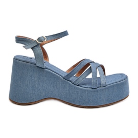 Blue Oporia Platform és Wedge szandálok kék Blue Oporia Platform és Wedge szandálok kék