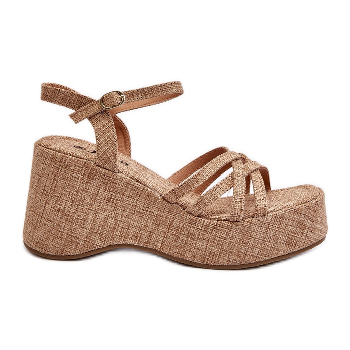 Beige Platform és Wedge Sandals Oporia bézs Beige Platform és Wedge Sandals Oporia bézs