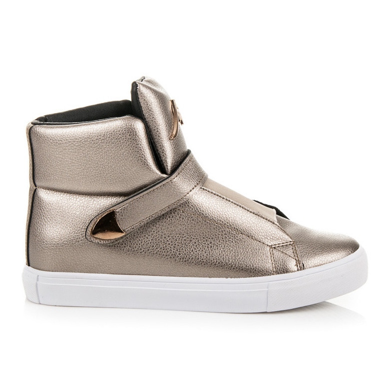 Magas tornacipő tépőzárral szürke sárga sokszínű