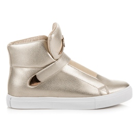 Magas szárú tornacipő tépőzárral sárga