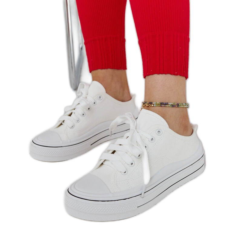 Fehér Fiori platform tornacipő