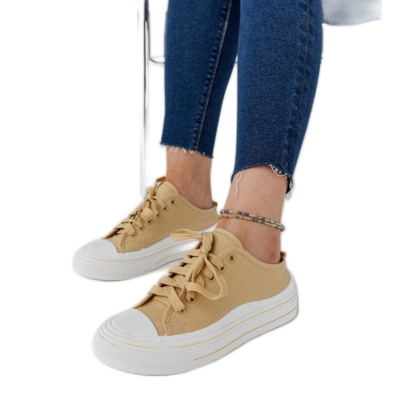 Bézs Fiori platform tornacipő