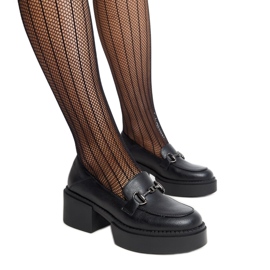 Vinceza fekete öko-bőr magassarkú cipő