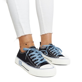 Fekete tornacipő színes fűzős Jadranka Fekete tornacipő színes fűzős Jadranka