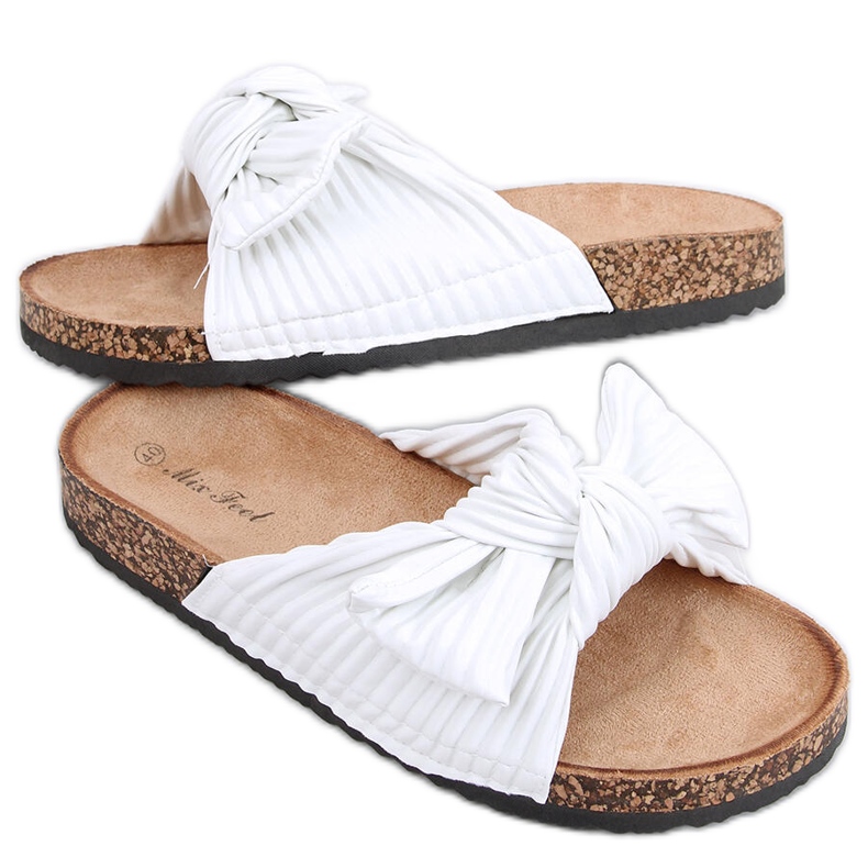 Moha fehér parafa papucs