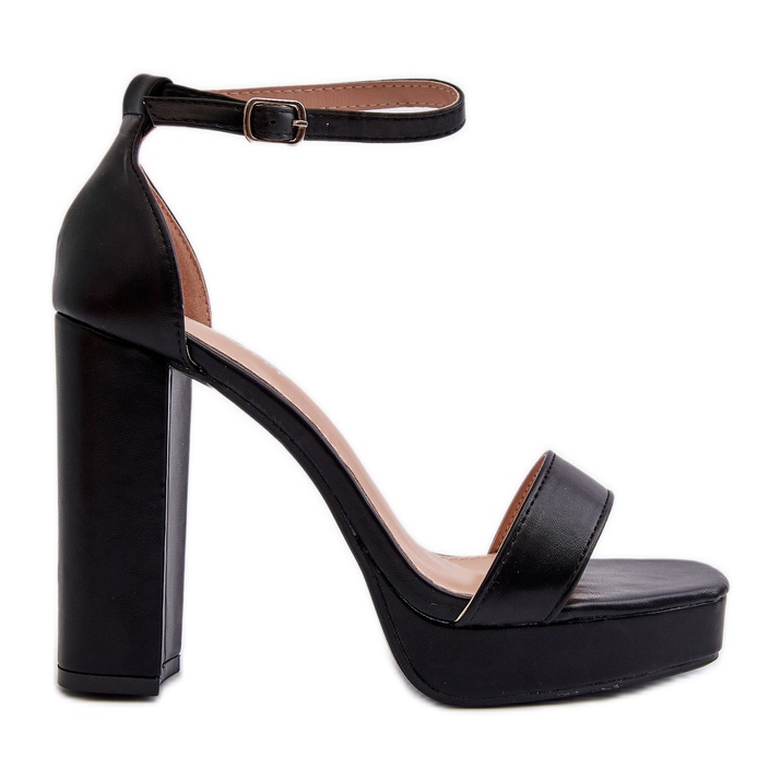 Fekete Trewenna magassarkú szandál