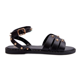 Ianaera díszített női lapos szandál fekete