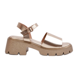 Női vaskos sarkú szandál, arany Dottiassa aranysárga