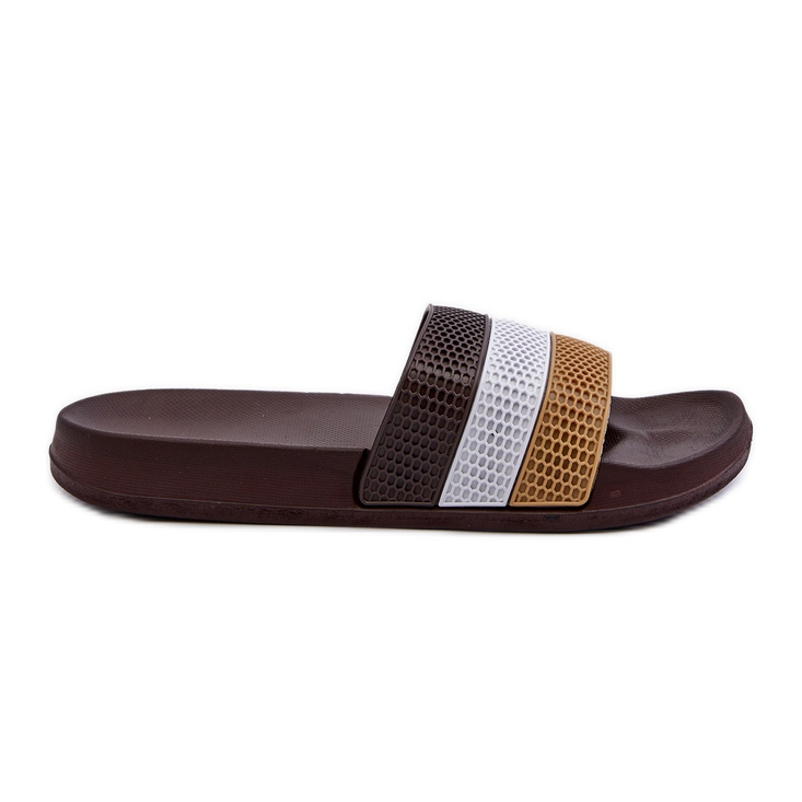 Klasszikus férfi papucs pánttal, barna Sylri