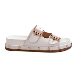 Női papucsok a Big Star platformon NN274081 Fehér Női papucsok a Big Star platformon NN274081 Fehér